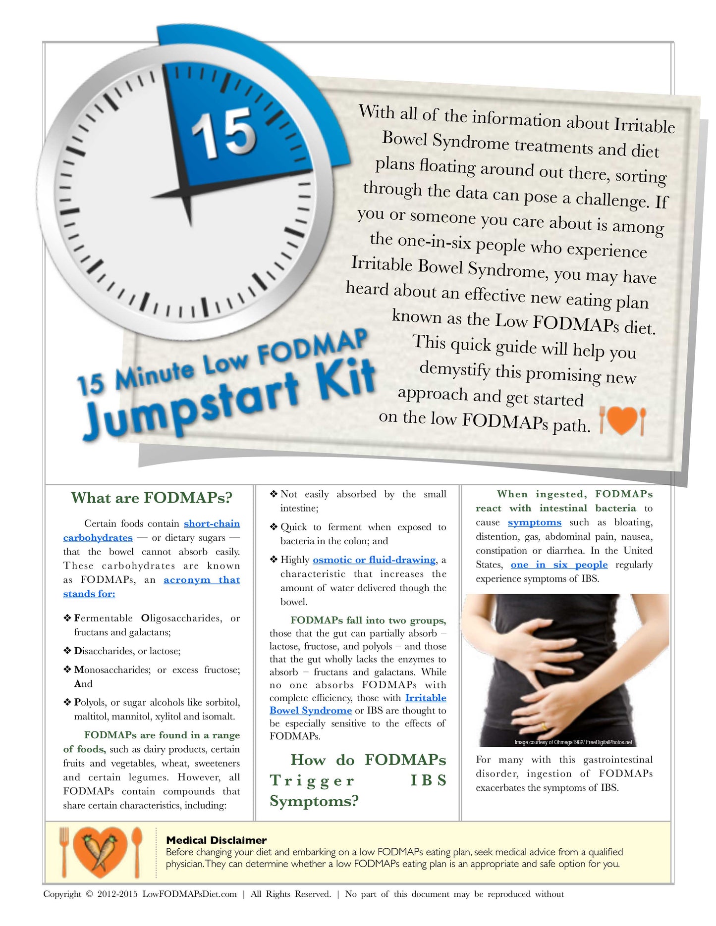 15 Minute Low FODMAPs Diet Jumpstart Guide (digital download)