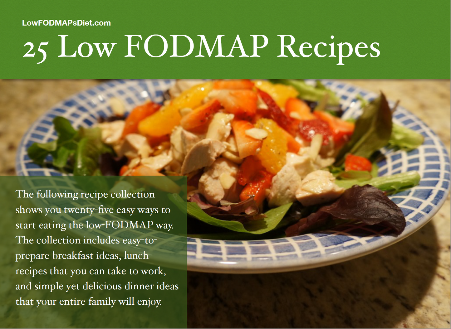 Low FODMAPs Diet 25 Recipe Cookbook (digital download)